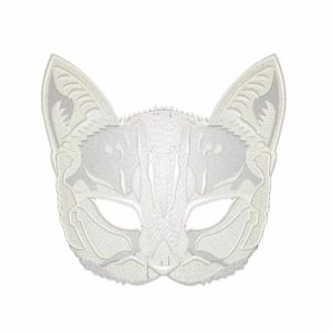 Masque brodé Chat blanc | Création française Ratatam