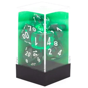 Set de 7 dés CHESSEX | Vert transparent