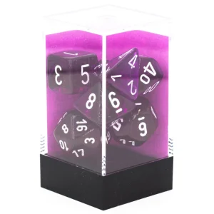 Set de 7 dés CHESSEX | Violet transparent