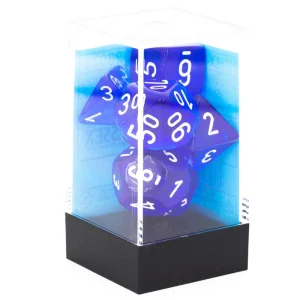 Set de 7 dés CHESSEX | Bleu transparent