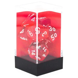 Set de 7 dés CHESSEX | Rouge transparent