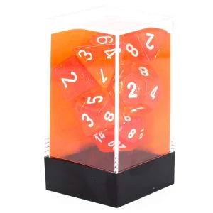 Set de 7 dés CHESSEX | Orange transparent