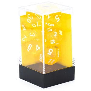 Set de 7 dés CHESSEX | Jaune transparent