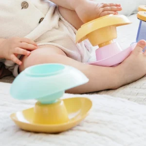 Les 6 Barques Gigognes couleurs pastel jaune & rose