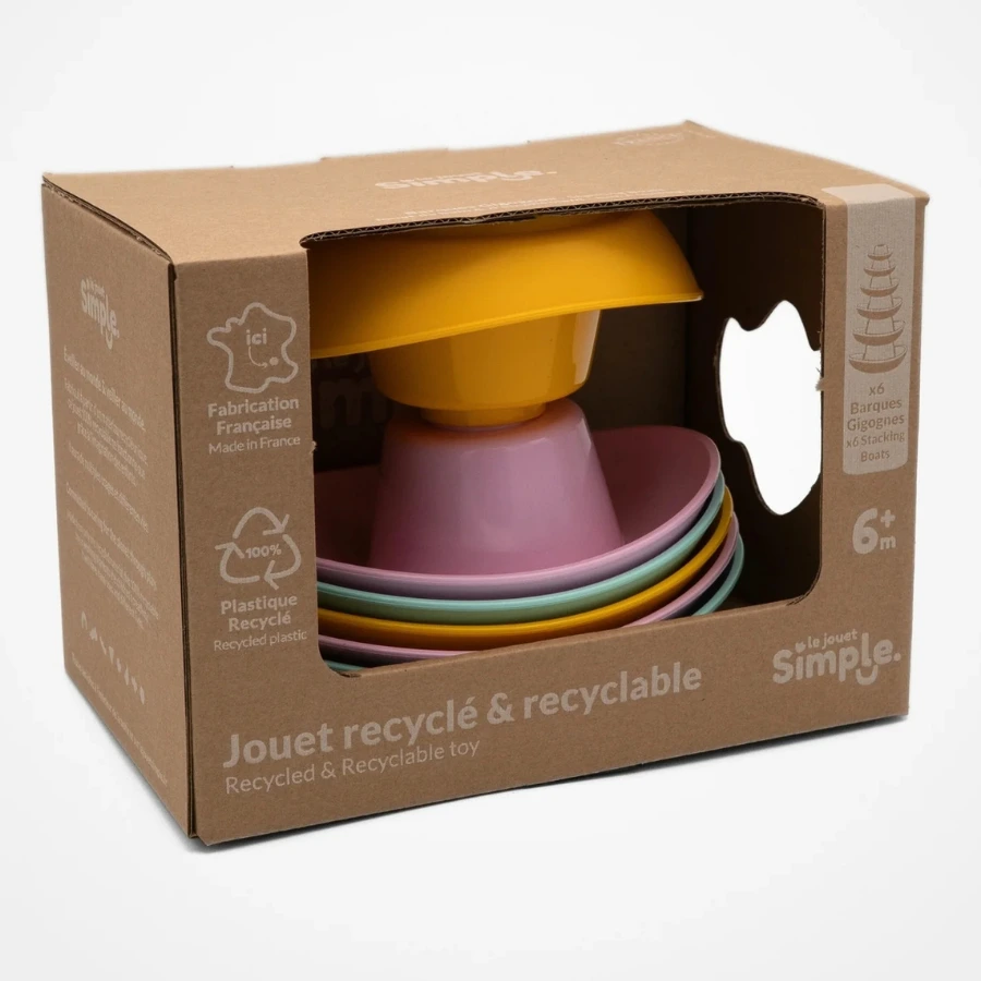 Les 6 Barques Gigognes couleurs pastel multicolores