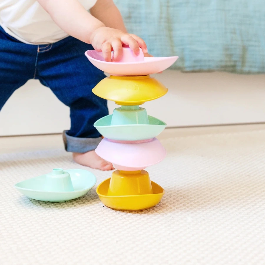 Les 6 Barques Gigognes couleurs pastel multicolores