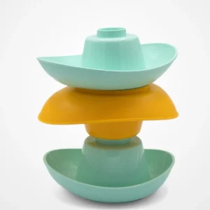 Les 6 Barques Gigognes couleurs pastel turquoise & jaune