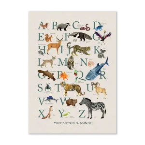Affiche Abécédaire 50x70 cm | Tout autour du monde