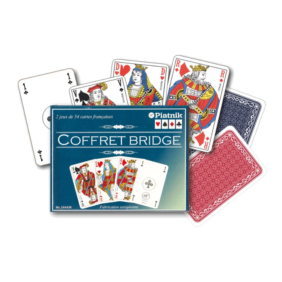 Coffret Bridge Français - 2 Jeux de Cartes Premium Piatnik